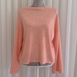 coral off-shoulder sweater